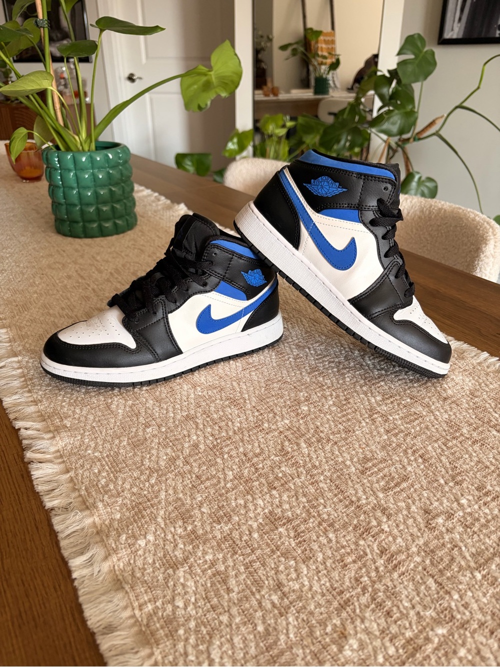 Nike Air Jordan 1 Mid - Black, White & Royal Blue